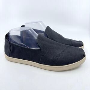 Toms Black Slip-On Canvas Loafers WMNS US9.5 EU41 Flats Round Toe Shoes Office